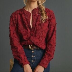 Anthropologie Pilcro Whitney Trapeze Blouse S